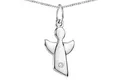 Materia Engelanhänger Schutzengel April Geburtsstein Weiß KA-459, aus 925 Sterling Silber, rhodiniert