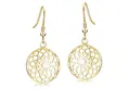 Materia Paar Ohrhaken Lebensblume / Blume des Lebens SO-451 Gold, 925 Sterling Silber, vergoldet