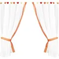 Arsvita Gardinenset mit Schlaufen Skyline Landhausstil 140 cm x 120 cm Orange