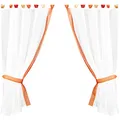 Arsvita Gardinenset Skyline Schlaufenschal im Landhausstil Küchengardine Raffband, klassisch und modern in vielen Ausführungen erhältlich (orange - Tangerine / 140 x 120cm)