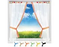 Arsvita Vorhang, Schlaufen, transparent, Gardinenset Schlaufenschal, inkl. Raffhalter, 140 x 120 (B x L)