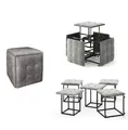 Sitzwürfel 5-in-1 Pouf, 5 separate Hocker, Möbel für kleine Wohnungen, Vellours