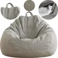 Sitzsack mit ECO Füllung Puff Relax-Sessel Sitzkissen Bodenkissen Bean Bag 80x90x50cm 185L Hellgrau