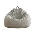 AD.CON Sitzsack mit ECO Füllung, Puff, Relax-Sessel, Sitzkissen, Bodenkissen, Bean Bag 80x90x50 185L Hellgrau