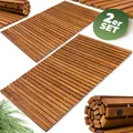 CASARIA® Badematte 2x Badvorleger 76x50 cm Akazie Duschvorleger Holz Matte DEUBA