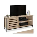 tectake TV-Board, Industrial Style, 2 offene Fächer, Staufach mit Magnettür, 2 Kabelaussparungen, 110 x 41,5 x 50,5 cm