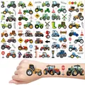 Traktor Tattoos für Kinder, 10 Blätter Bauernhof Auto Temporäre Tattoos, Kinder Tattoo Hautfreundlich, Schultüte Füllung, Mitgebsel Kindergeburtstag