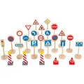 Small Foot Spiel-Verkehrszeichen Verkehrsschilder-Set (packung, 25-tlg), realitätsnah gestaltetes Design bunt|weiß
