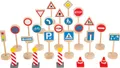Verkehrsschilder-Set Holz 25 Teile