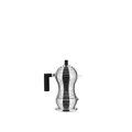 Alessi MDL02/1 B Pulcina Espressomaschine - Gußaluminium. Griff und Knopf aus PA, schwarz. 1 Tasse