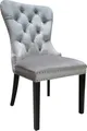 Leonique Stuhl Cassy (Set, 1 St), Polsterstuhl, silbergrauer Velour, Ziernägel, 50x62x101
