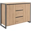 Mid.you Kommode, Eiche, Anthrazit, Holzwerkstoff, 2 Fächer, 120x88x40 cm, Wohnzimmer, Kommoden & Sideboards, Kommoden