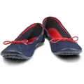 Leguano STYLE MARITIM Barfußschuh Ballerina, Slipper, Bequemschuh mit modischen Durchzügen blau 38 EU