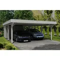 SKANHOLZ Carport "Spessart", BxT: 611 x 846 cm, Firsthöhe: 258 cm, lasiert - weiss