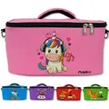 PUNALU Toniebox Tasche kompatibel mit Toniebox 1 & 2 – gepolsterte Transport- & Aufbewahrungstasche für bis zu 30 Hörfiguren, Kopfhörer & Ladestation – mit flexiblen Fächern – Rosa
