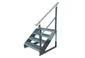 Kaminbau Mierzwa Außentreppe Premium Treppe Verzinkt mit oder ohne Geländer, für Geschosshöhen bis 76.00 cm, Stufen Gitterroststufen nach DIN 24531, (Höhe 76 cm, Stufenbreite und Geländerart wählbar), Gartentreppe Stahltreppe Wetterfest Rostfrei Feuer-Verzinkt Rutschfest