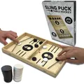 Tischfussball Slingpuckspiel - Tisch Hockey Brettspiel - Hochwertiges Sling Puck Spiel für Zuhause & Büro - Hockey Brett Spiel Kinder & Erwachsene, Schwarz/Weiß