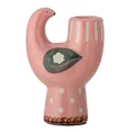 Bloomingville Kerzenhalter TRUDY Keramik Vogel Rosa für 1 Kerze 12x8 cm