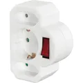 Hama Steckdosenadapter 3-fach, 1x Schutzkontakt, 2x Euro, Schalter, Weiss (CEE 7/16, 3 x) (00223217)