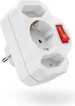 Steckdosenadapter 3-fach, 1x Schutzkontakt, 2x Euro, Schalter, Weiß (00223217)