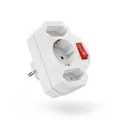 HAMA Steckdosenadapter 3-fach, 1x Schutzkontakt, 2x Euro, Schalter #1907176