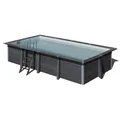 Gre Pool-Set Rechteckigerer Composite Pool 606x326 cm Sandfilteranlage Leitern