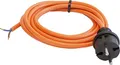 as - Schwabe PUR Baustellen-Anschlussleitung 3 m - Robuste Leitung 230 V/16 A - H05BQ-F 2x1,0 - Konturenstecker - Ende 30 mm abgemantelt, Orange – IP44, 70911