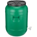 Garronda Regentonne Weithalsfass 80 Liter mit Hahn Plastikbehälter mit Deckel GD-0142, 80 l, BPA-Frei grün 80 l
