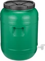 Garronda Weithalsfass 80 Liter mit Hahn Futtertonne mit Deckel ohne Dichtung– BPA-freier HDPE Futterbehälter für Wasser, Lagerung, Tierfutter, Sauerkraut und Gurken GD-0142