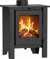 NEMAXX® H8 Belüfteter Holzofen Schwarz 7,6 kW 50–90 m² Warmluftgebläse Tangentiallüfter 2-stufig Primär-/Sekundärluft Ø 150 mm Vermiculite Keramikglas