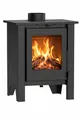 NEMAXX® H8 Belüfteter Holzofen Kaminofen Schwarz 7,6 kW 50–90 m² – Warmluftgebläse Tangentiallüfter 2 Stufen – Primär-/Sekundärluft – EEK A 76% Ø 150 mm – Vermiculite-Auskleidung – Keramikglas 850 °C