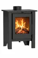 NEMAXX Holzpellets H8 Belüfteter Holzofen Schwarz 7,6 kW 50–90 m² Warmluftgebläse, 1 kg, (Tangentiallüfter 2–stufig–Primär-/Sekundärluft–EEK A–76 %–Ø 150 mm), Vermiculite-Auskleidung – Keramikglas 850 °C