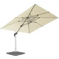 anndora-sonnenschirm Ampelschirm aus Aluminium Marktschirm mit Kurbelmechanik, LxB: 400,00x300,00 cm, mit Betonplattenständer, Winddach - 360° drehbar - witterungsbeständiger Stoff beige