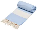 Sowel® Strandtuch XXL, 100 x 200 cm, Saunatuch, Badetuch Groß, Leicht, Dünn, Hamamtuch, Fouta, Pestemal, Damen und Herren, 100% Baumwolle, Sky Blue