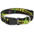 Plastic Clip Collar Zombies Biohazard Black/Yellow/Green  Small 9.5- (US IMPORT)