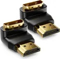 deleyCON HDMI 270° Winkeladapter 2 Stück im Set - HDMI Typ A Buchse und Stecker - 4K Ultra HD UHD 3D Full HD 1080p HDR ARC Highspeed mit Ethernet