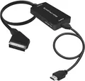 Scart auf HDMI Konverter 1080P Video Audio Wandler mit HDMI Kabel Schwarz