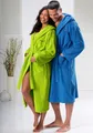 Kangaroos Unisex-Bademantel "Cassidy, für Damen & Herren, Standardlänge & Überlänge" Gr. M, blau, M L: 120cm