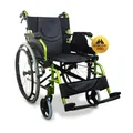 Rollstuhl Faltbar Aluminium Klappbarer Rollstuhl Leicht Manuell Mit Bremsen Klappbare und geteilte Rückenlehne Faltrollstuhl Grün Bolonia Mobiclinic