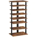 8lagiges Schuhregal, schmales Schuhablage, 50 cm Schuhschrank mit 2 Haken, Ab...