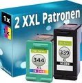 Inkadoo Tinte Patronen kompatibel für HP 339+344XL PhotoSmart 2575 2610 8050 D5160 7210 7310