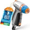 GRÜNTEK Metall-Gartenbrause, Handbrause. Einstellbare Garten- Spritzpistole