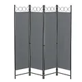 Raumteiler Saragossa 4-teilig 160x171 cm Paravent Trennwand 4-TLG. Sichtschutz Stellwand Spanische Wand Dunkelgrau