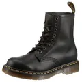 DR. MARTENS 1460 8 Eye Boot Schnürstiefel Festival, Blockabsatz, Schnürboots mit gelber Rahmennaht schwarz 42 EU