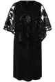Ulla Popken große Größen Abendkleid 50+ schwarz Kleid Überwurf Pailletten