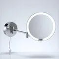 Libaro LED Kosmetikspiegel mit Sensor VITTORIA rund7fach Vergrößerungsspiegel Wandmontage weißes Kabel