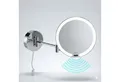 Libaro Kosmetikspiegel mit Sensor + Dimmer LED 7-fach Vergößerung VITTORA Schminkspiegel, Vergrößerungsspiegel 7x Bewegungssensor Wandmontage weißes Kabel Licht