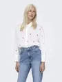 ONLY Blusenshirt Hemdkragen Box Fit Manschetten Knopfleiste ONLNEW LINA GRACE LS EMB SHIRT NOOS WVN