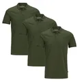 JACK & JONES - Basic - Poloshirt - 3er Pack (M Olive Night)