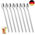 YFWOOD Latte Macchiato Löffel Set,8-teilig, Longdrinklöffel 20.5cm Eislöffel La
